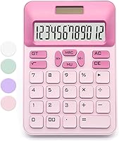 Vista 10 de Calculadora básica verde con pantalla LCD de 12 dígitos, linda para oficina, hogar, escuela