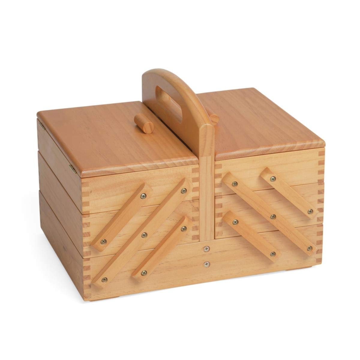 Hobby & de madera de regalo (tamaño mediano, 3 niveles Craft caja de almacenaje luz madera