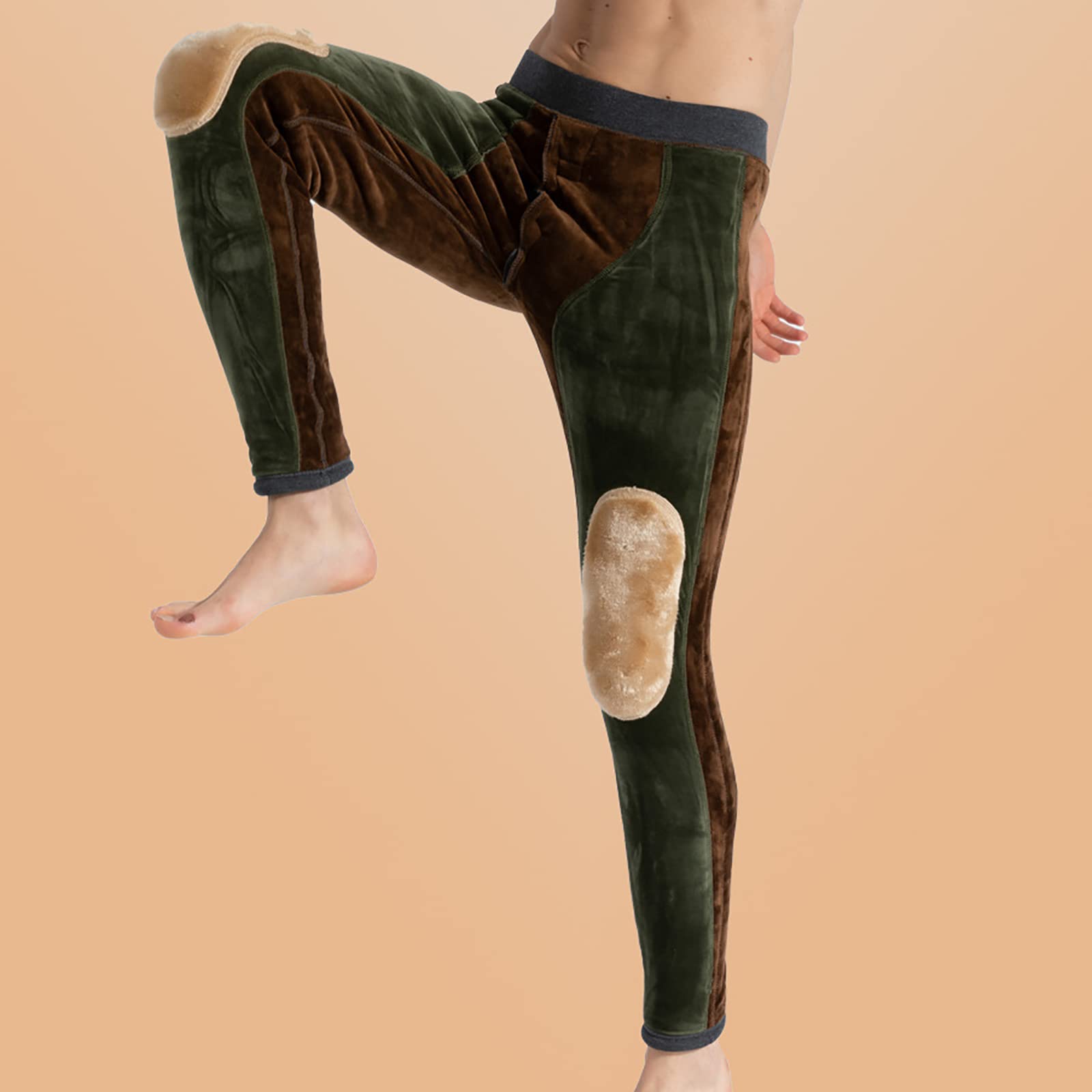 Caleçon Long Thermique pour Homme sous-vêtement Thermique sous-vêtement Fonctionnel pour Ski(Size:XXL,Color:Vert)