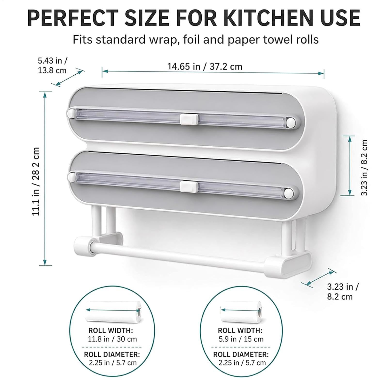 Dispensador Magnético de Papel de Aluminio Soporte Magnético para Rollos de