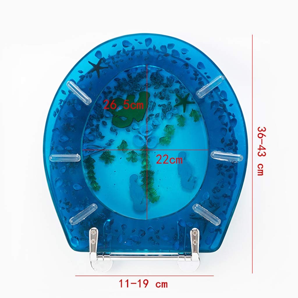Transparenter WC-Sitz aus Kunstharz mit starken Scharnieren – einfach zu montierender Doppelbefestigungsdeckel (transparent)