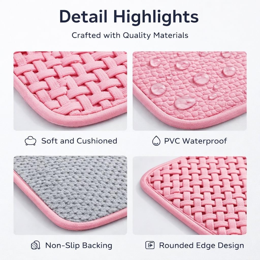 Comfortable Non Slip Bathroom Rugs Super Absorbent Quick Dry Mats for Bathroom Use Stylish and Versatile for Any Space