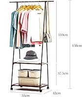 Vista 1 de OOCCO Perchero colgante de dormitorio extraíble con ruedas Perchero de pie Perchero multifunción triángulo Percha de armario