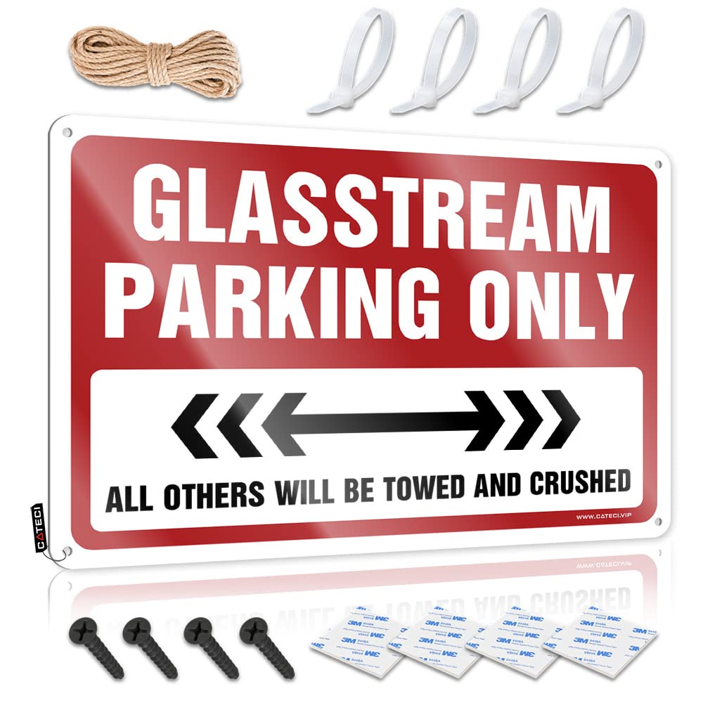 KRAZMURONGD Man Cave Sign Decor Glasstream Parking Only Tin Sign Tin Metal Sign Tin Sign Funny(30X40CM)