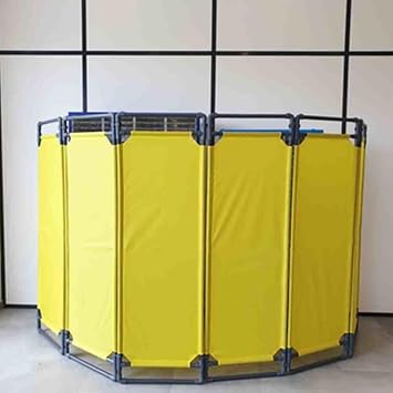 Expandable Barricade 6 Panels Flexible Barricade for Technology Park, Foldable Safety Barrier Gate Privacy Fence, Freestanding Barriers Signs Lift Maintenance Roadblock