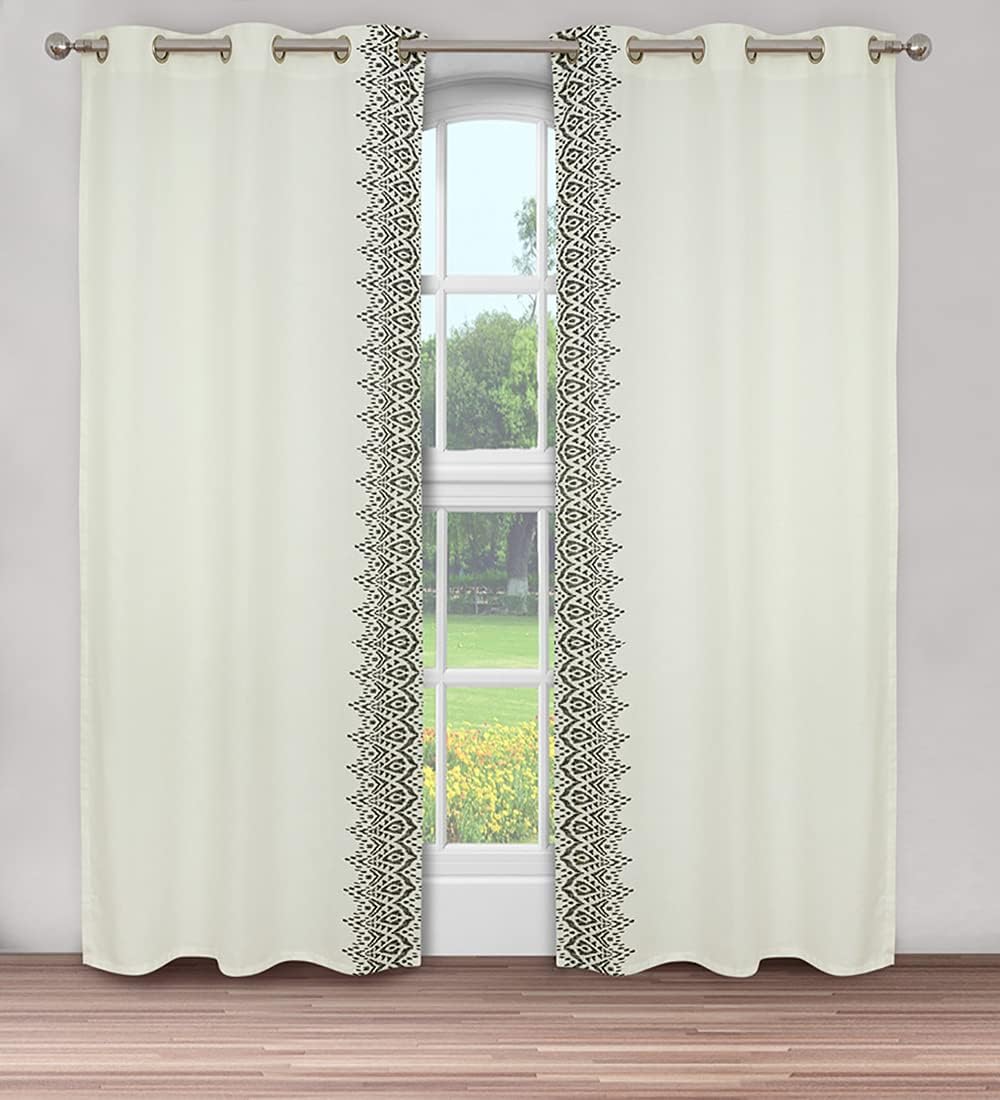 ROYALE LINENS Nikki Chu Capetown Collection Printed Window Curtain Panel Pair