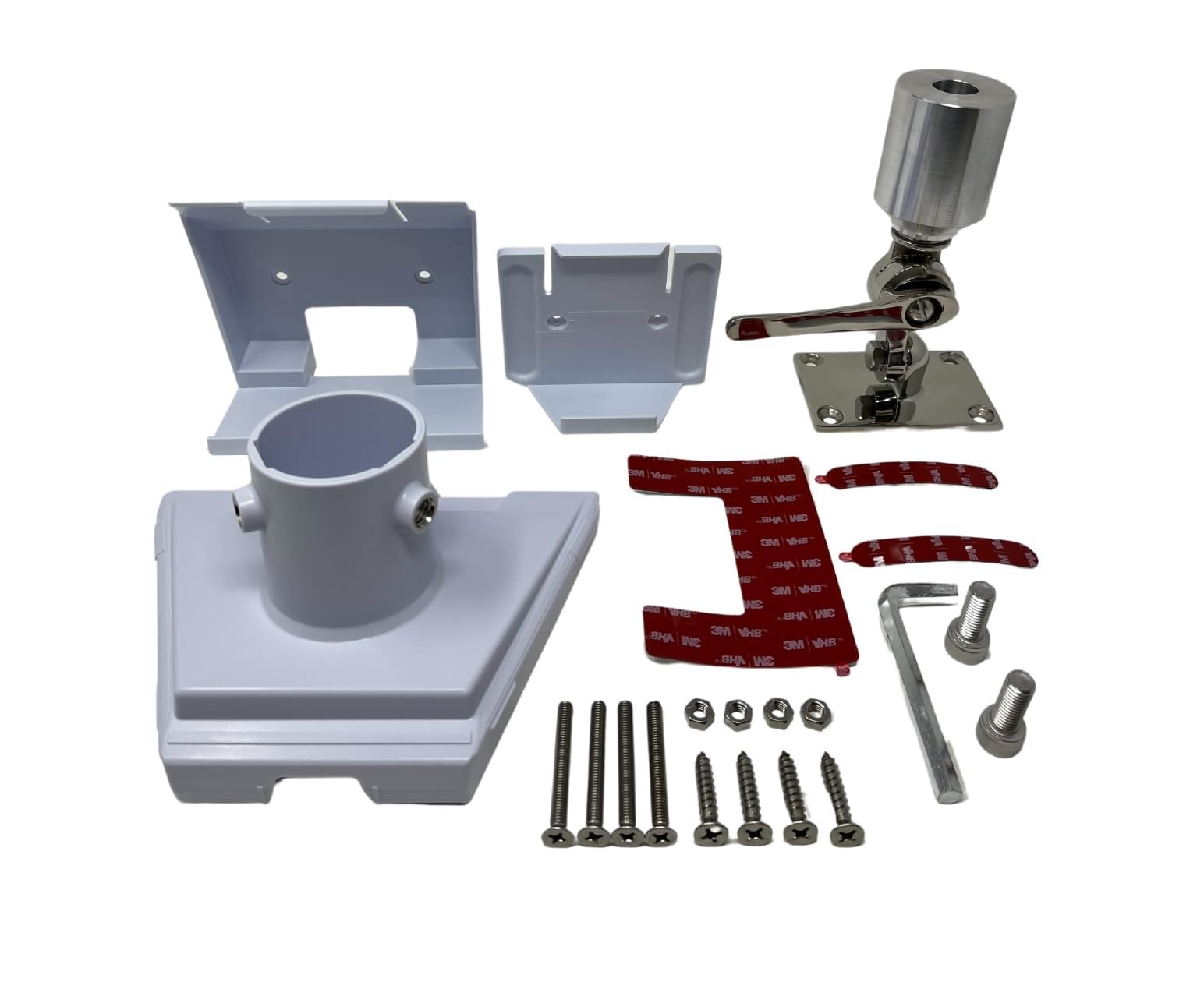 Marine-Grade Adjtable Rail Mount For Starlink GEN 3 Antenna - Flat Dish Base Perfect For Boats, Yachts, Sailboats, And Trawlers