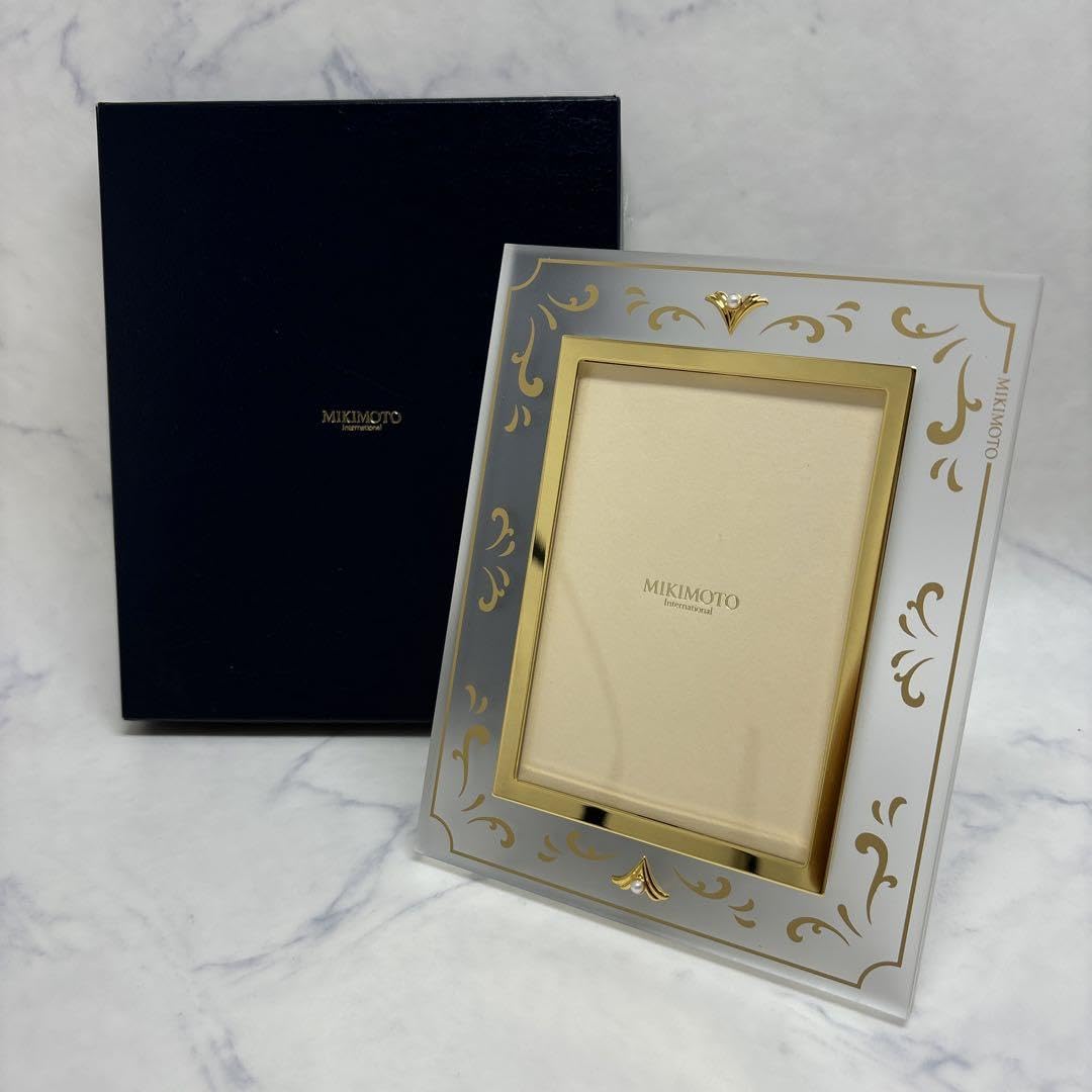 Amazon.co.jp: ミキモト フォトフレーム パール ゴールド 傷,汚れあり