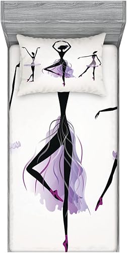 Miniatura 375 de Ambesonne - Juego de sábanas bajeras y fundas de almohada, diseño clásico botánico, plantas de jardín vintage, juego de 3 piezas con estampado