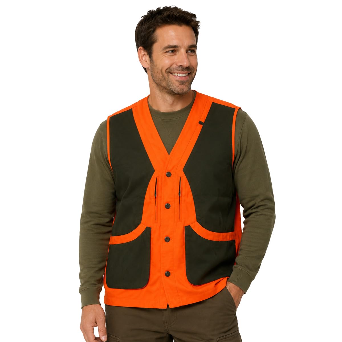 fratelliditalia.org Gilet smanicato alta visibilita arancio caccia cinghiale sicurezza imbottito