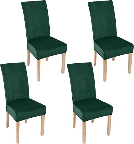Vista 14 de Smiry Juego de 6 fundas elásticas de terciopelo para sillas de comedor, suaves, extraíbles y lavables, fundas protectoras para sillas Parsons