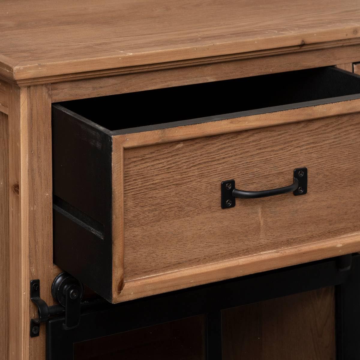 Buffet 1 Porte Danik - Bois & Verre trempé - Atmosphera créateur d'intérieur