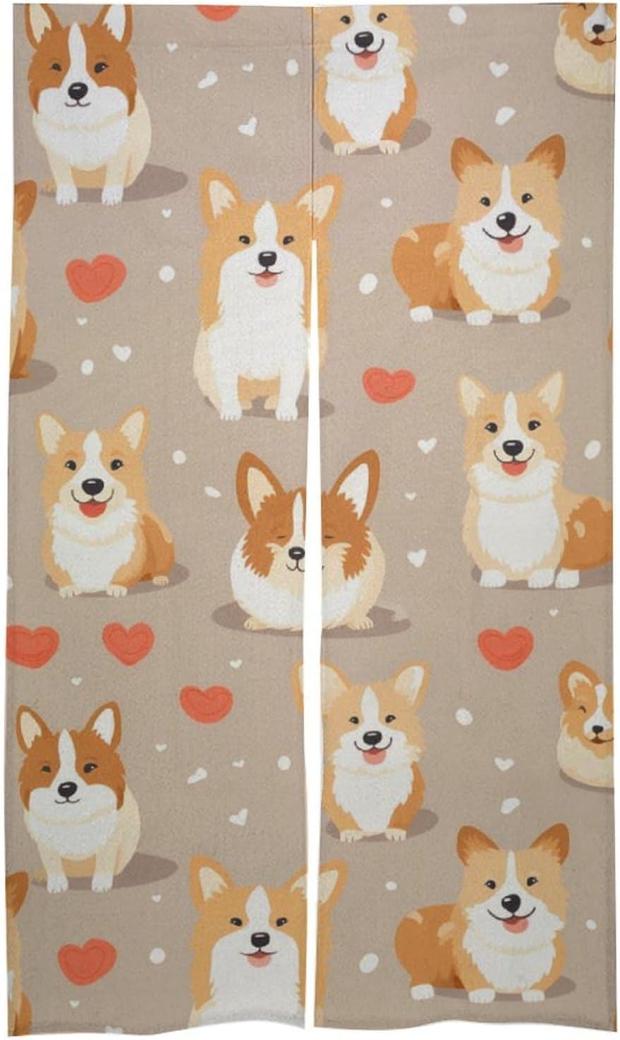 Cute Corgi Dog Door Curtain Blackout Door Cover Curtains Door Screen for Home Accessories
