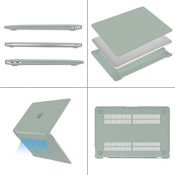 MOSISO Compatible with MacBook Air 13 inch Case 2021-2018, Antique Green | Hard Shell Compatible with MacBook Air M1 Case 13.3 inch A2337 A2179 A1932 & Keyboard Cover & Screen Protector & Storage Bag