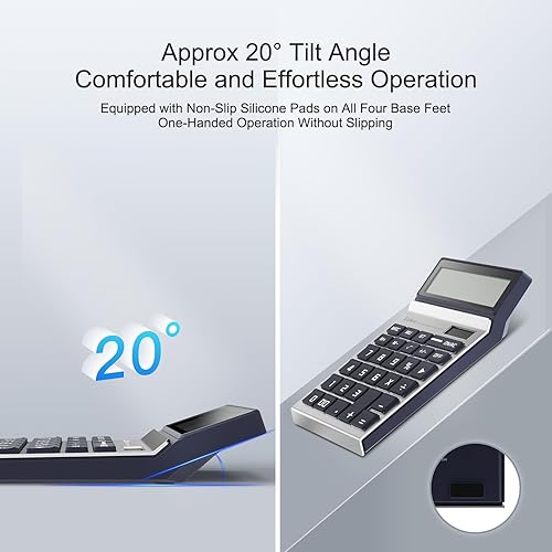 Miniatura 5 de Comix Calculadora de escritorio de 12 dígitos, funciona con batería y energía solar, pantalla grande, táctil cómoda con botones grandes, ideal para