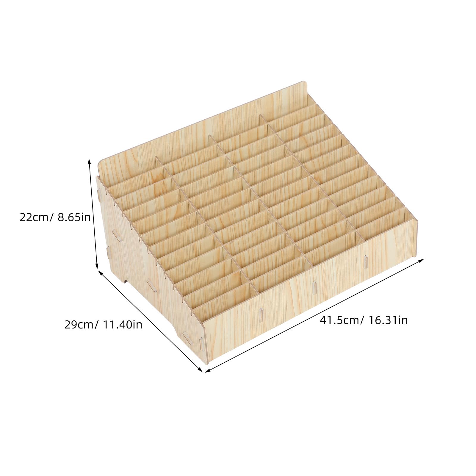 CRAFTHROU Caja de Almacenamiento 48 Rejillas Multigrid de Madera para Teléfono Móvil Organizador Fácil de Categorizar y Ahorro de Espacio para Oficina y Aula