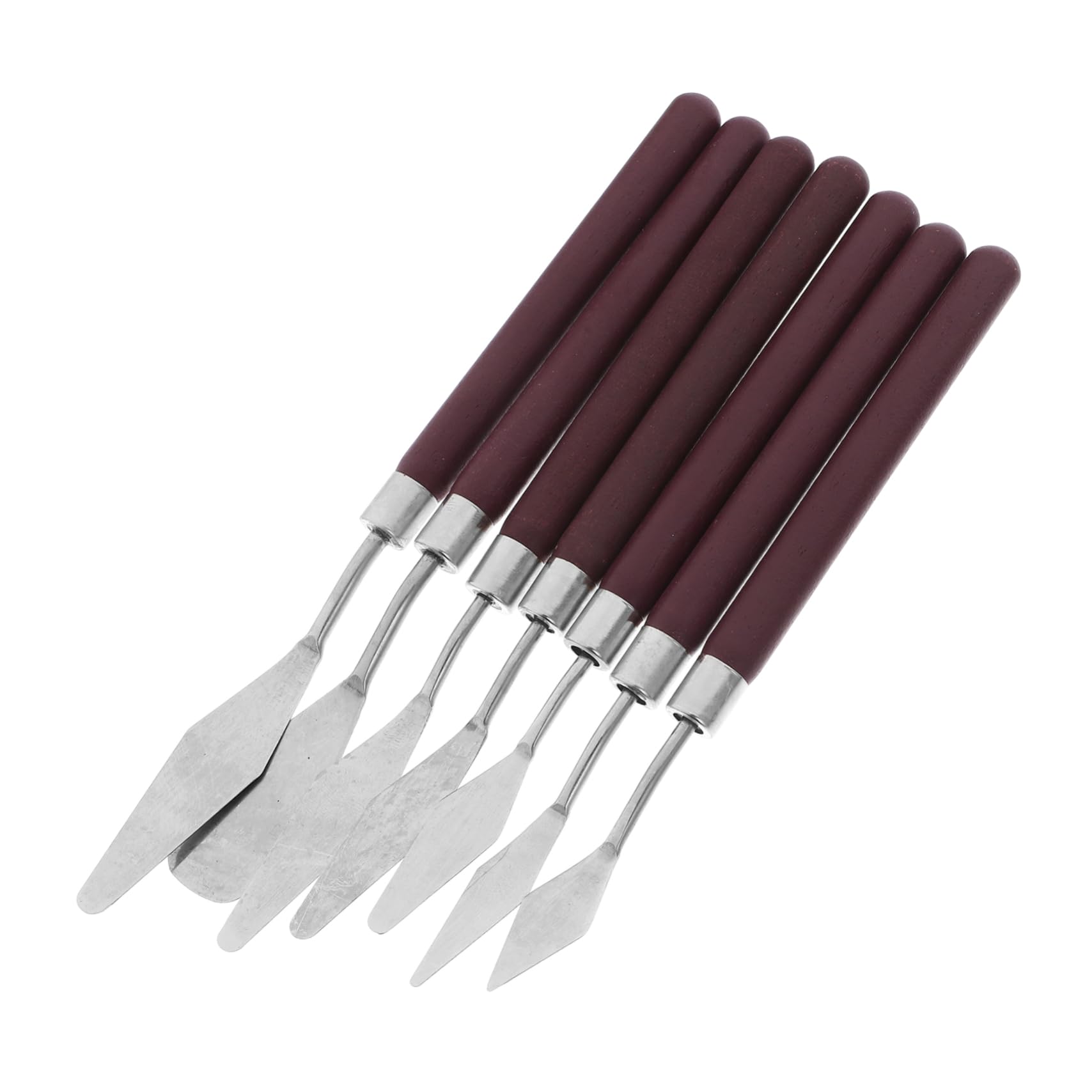 CIMAXIC Student Art Oil Painting Tool Set 7pc Stainless Steel Palette Knife Spatula and Mixing Scraper