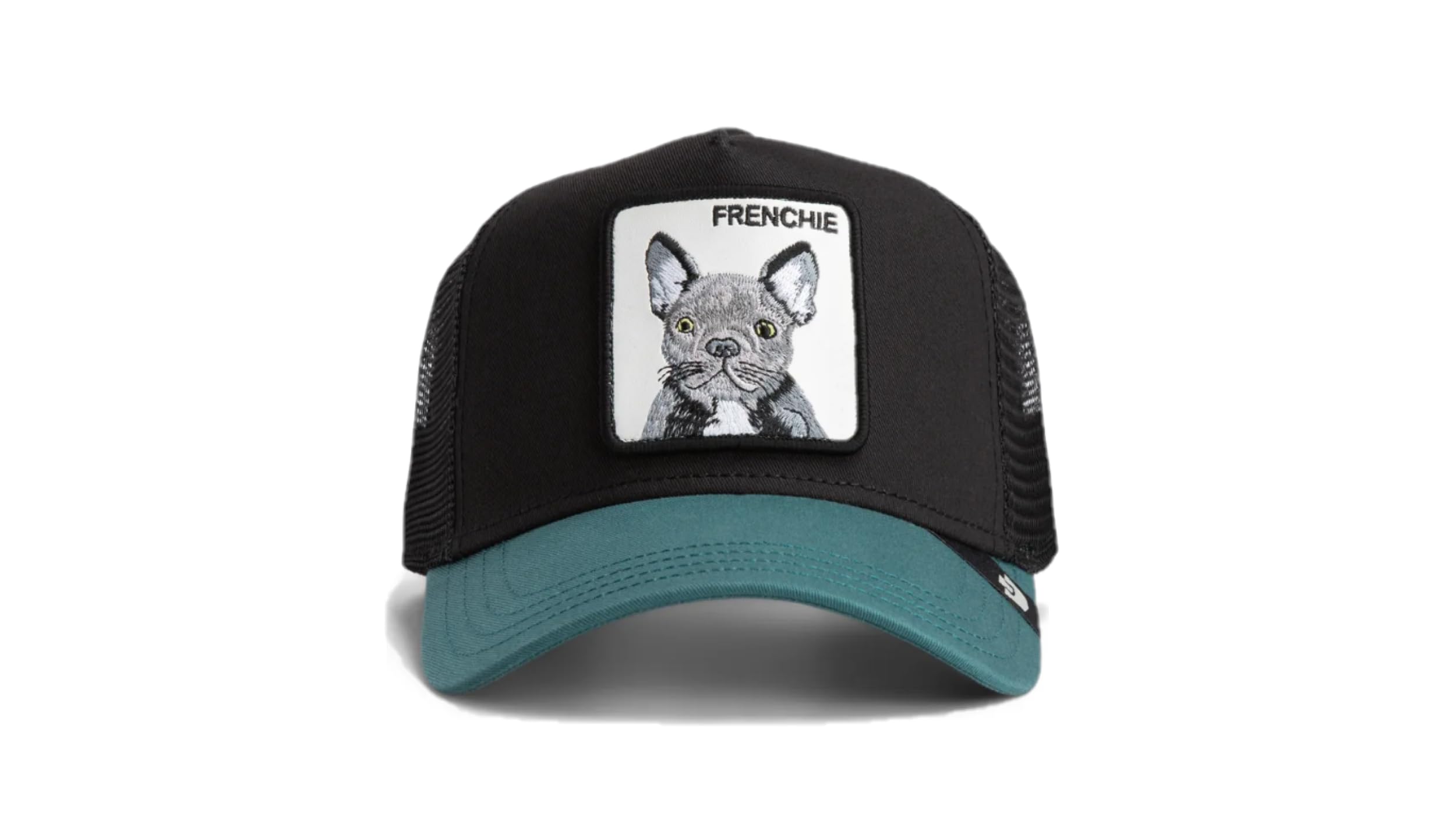 Goorin Bros. Czapka Trucker Frenchie The Farm w kolorze czarnym i zielonym z naszywką Buldog francuski