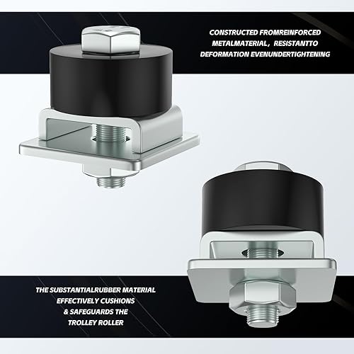 Miniatura 10 de SKTREX Diseño antideslizante Ruedas de rodillos de carro Limit Trolley Assembly Positioning para canal de puntal Unistrut con 1-58" de ancho y todos