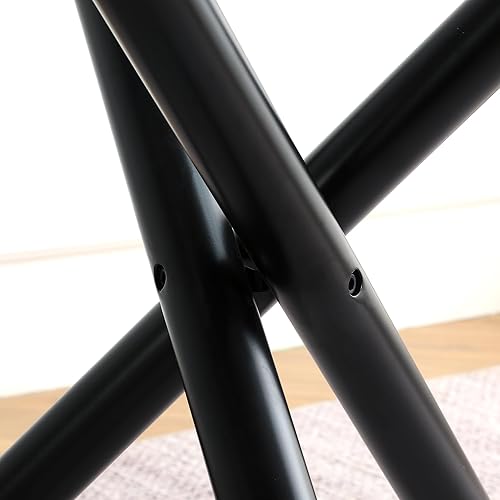 Miniatura 14 de Mesa redonda de cristal para comedor de 3 a 5 personas, moderna parte superior de vidrio templado, patas cromadas resistentes, almohadillas Base