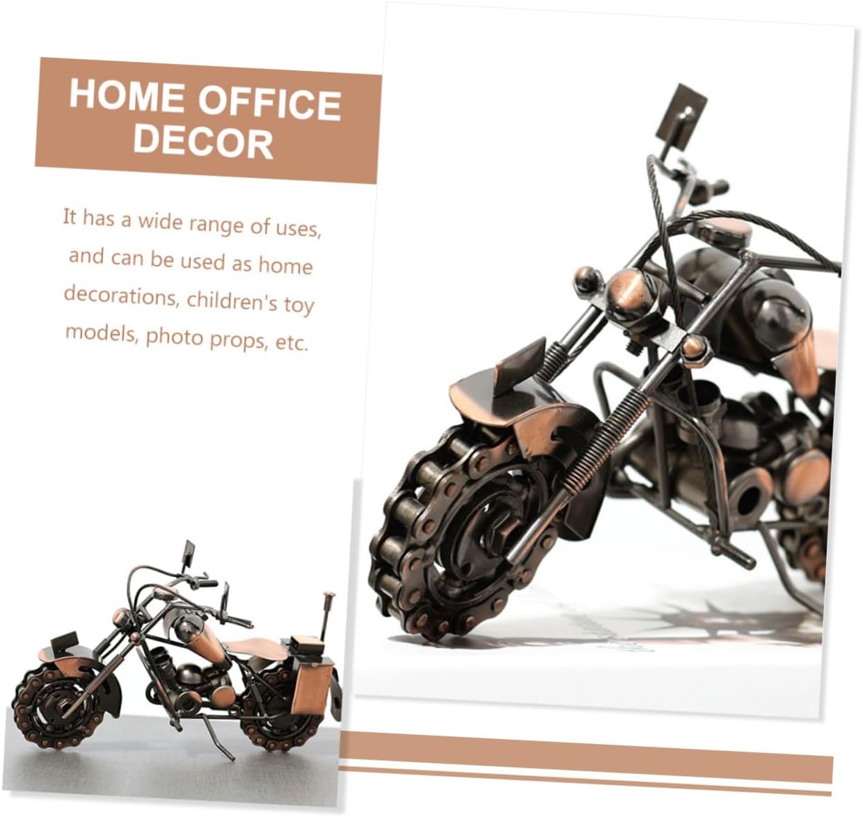 Retro Handicraft Iron Motorcycle Model Home Decoration Ornament Vintage Style Motorcycle Figurine for Men Unique Present Idea for Motorcycle Enthusiasts