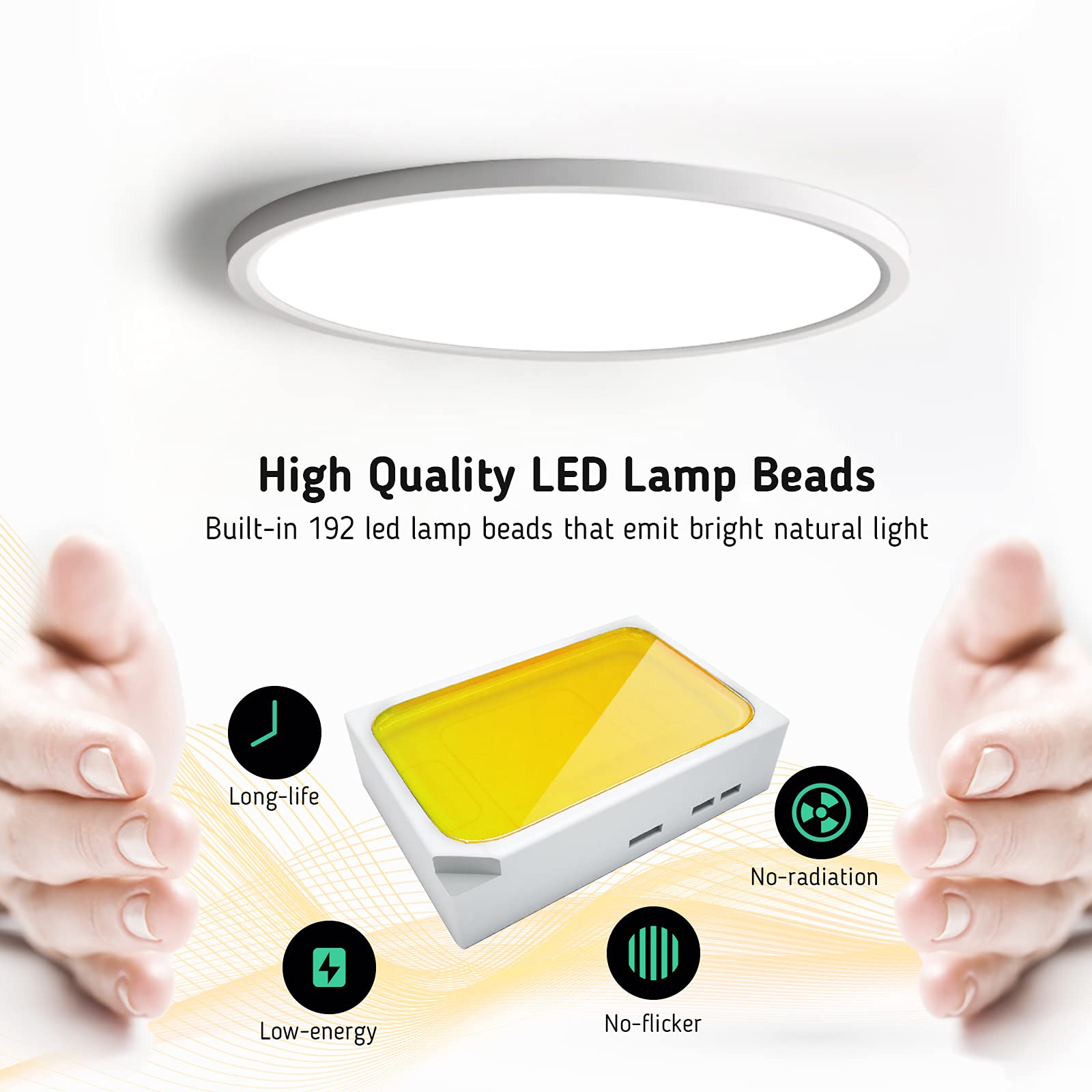UBRAVOO Plafoniera LED, Lampada da Soffitto 24W Bianco 2800-5000K Moderna Regolabile Tonda Pannello LED Luce Plafoniere per Bagno, Cucina, Soggiorno, Camera, Corridoio, Ufficio