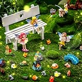 Barydat 200 Pcs Mini Resin Animals Figures Bulk Fairy Miniatures Figurines Fairies Garden Accessories Kit House Mushroom Angel Fairy Figurines for Pranks Hide Craft Gifts Dollhouse Garden Decoration