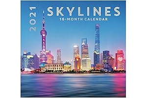 2020 - 2021 16-Month Wall Calendar Featuring City Skylines