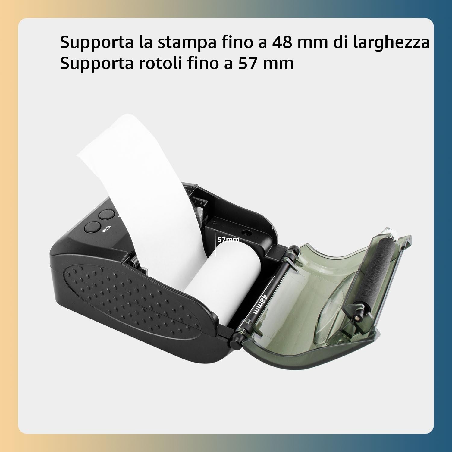 NetumScan Stampante termica wireless Bluetooth per ricevute, 2 pollici 58 mm Mini USB POS stampante per ristorante al dettaglio compatibile con Android/iOS/PC/Windows NS1809DD