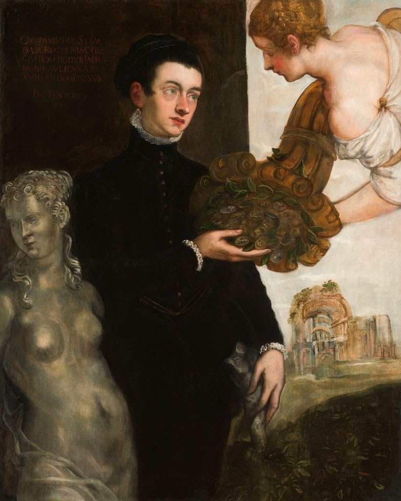 Peinture sur Toile Tintoretto Portrait d'Ottavio Strada déco chambre chic