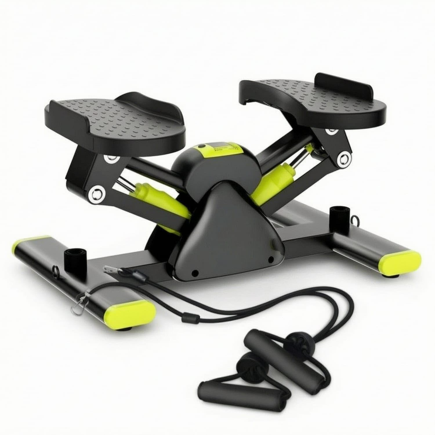 Low-Impact V-Shaped Stepper with Cords Compact Hydraulic Stepper with Resistance Bands Portable Step Machine Full-Body for Adults, Beginners, Home Gym, Apartment, Office, Green Stepper|Stair-image-23