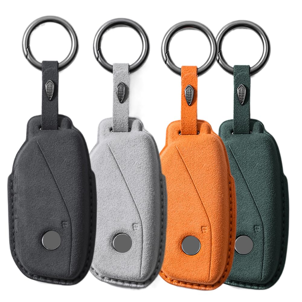 ontto Skórzane etui na kluczyki samochodowe pasuje do BMW 2025, X3, G45, ix1, ix2, X1, U11, X2, U10, X5, F95, G05, i5, 2026, i7, 5 X3M, 2 sztuki, U06, etui na klucze, etui ochronne, breloczek do