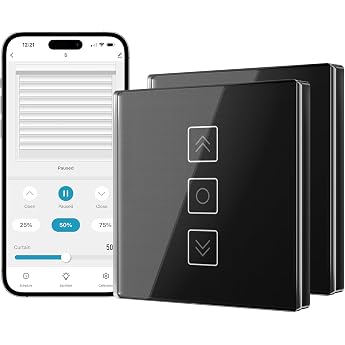 Tallifun Smart Roller Shutter Switch with Percentage Display, WiFi Blind Switch, Roller Shutter Control for Smart Life, Works