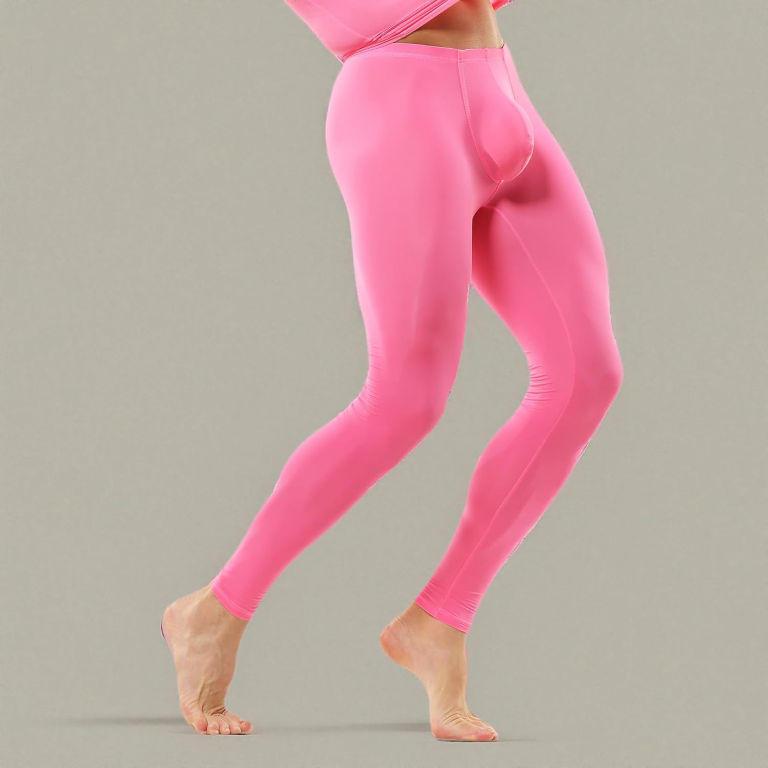 QiaTi Men's Tight Long Underwear Sexy Long Pants Soft Compression Leggings - Image 6