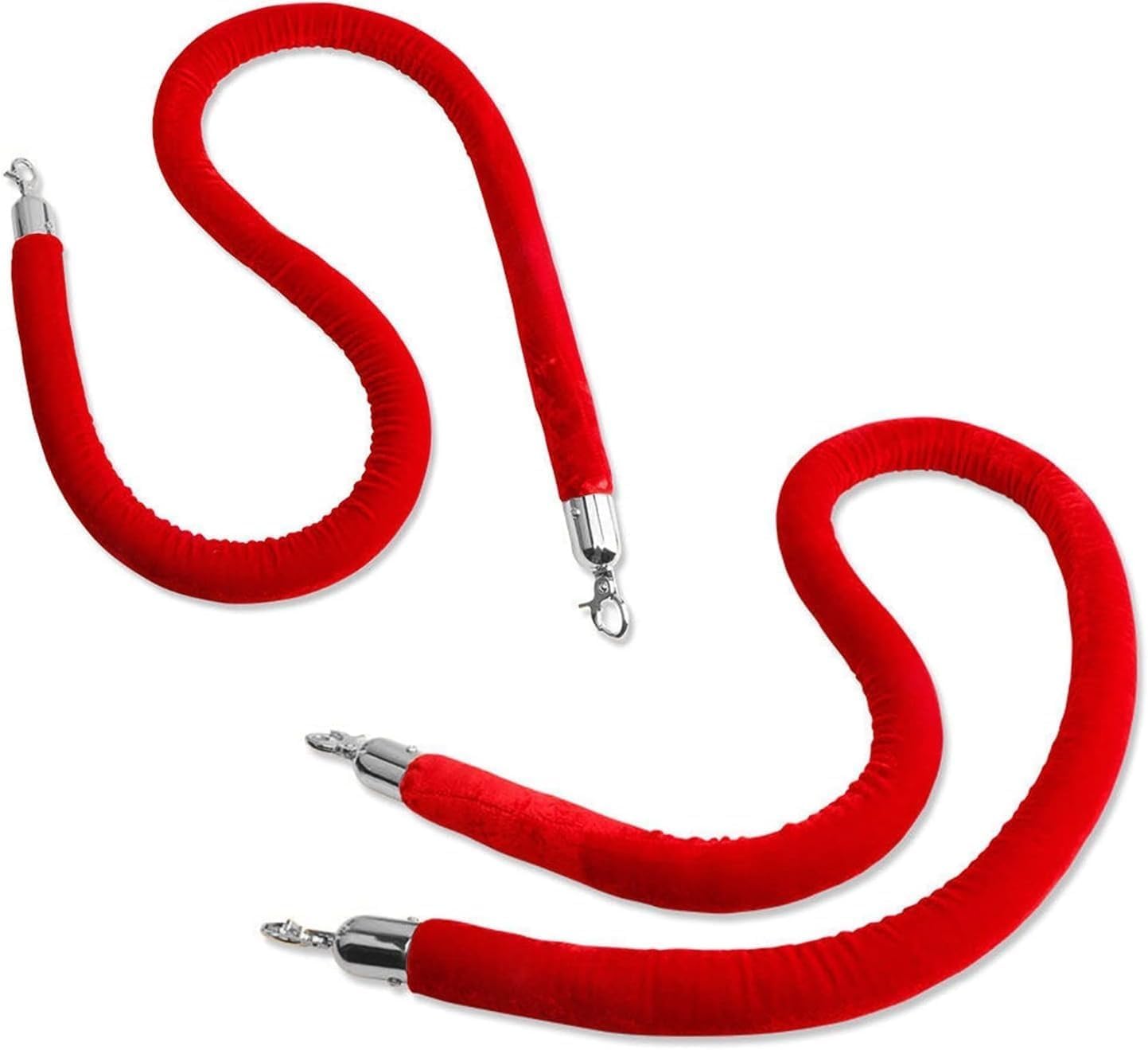 GLDYTVF Velvet Stanchion Ropes with Polished HooksPremium Queue Management Crowd Control Ropes for Events Venues Parties and Exhibitions