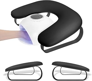 Arm Rest for Nails Tech,U-shaped Manicure Nail Arm Rest Stand,Cleanable Leather Hand Rest Pillow for Acrylic Nails Salon Home,Aluminum Alloy Holder,Anti-slip Pads