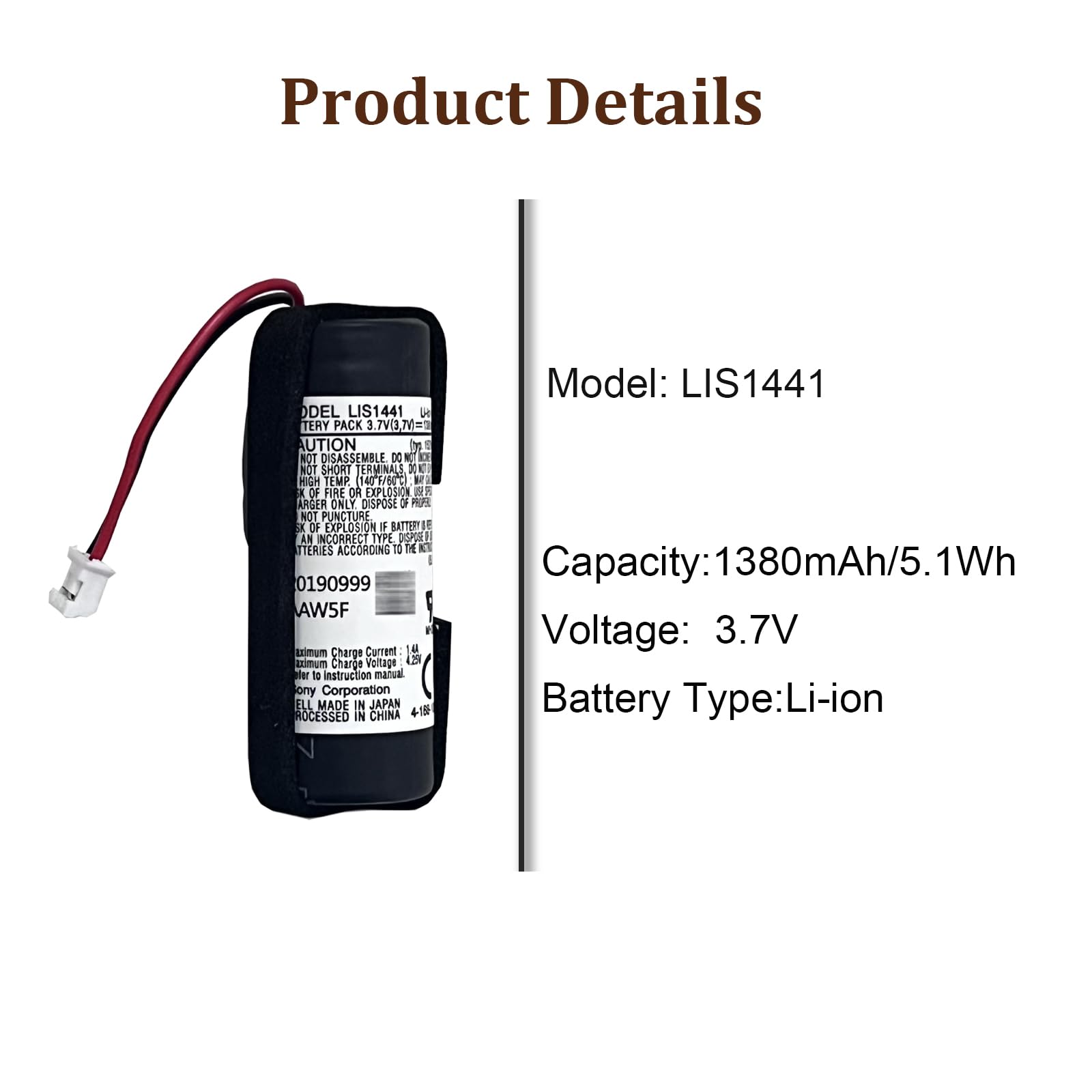 Batterie de rechange LIS1441 LIP1450 compatible avec la manette So-ny PS3 Move Motion, Playstation 3 Move (PS3 avec balle sur la main droite) (ne convient pas pour PS4 Move Motion)