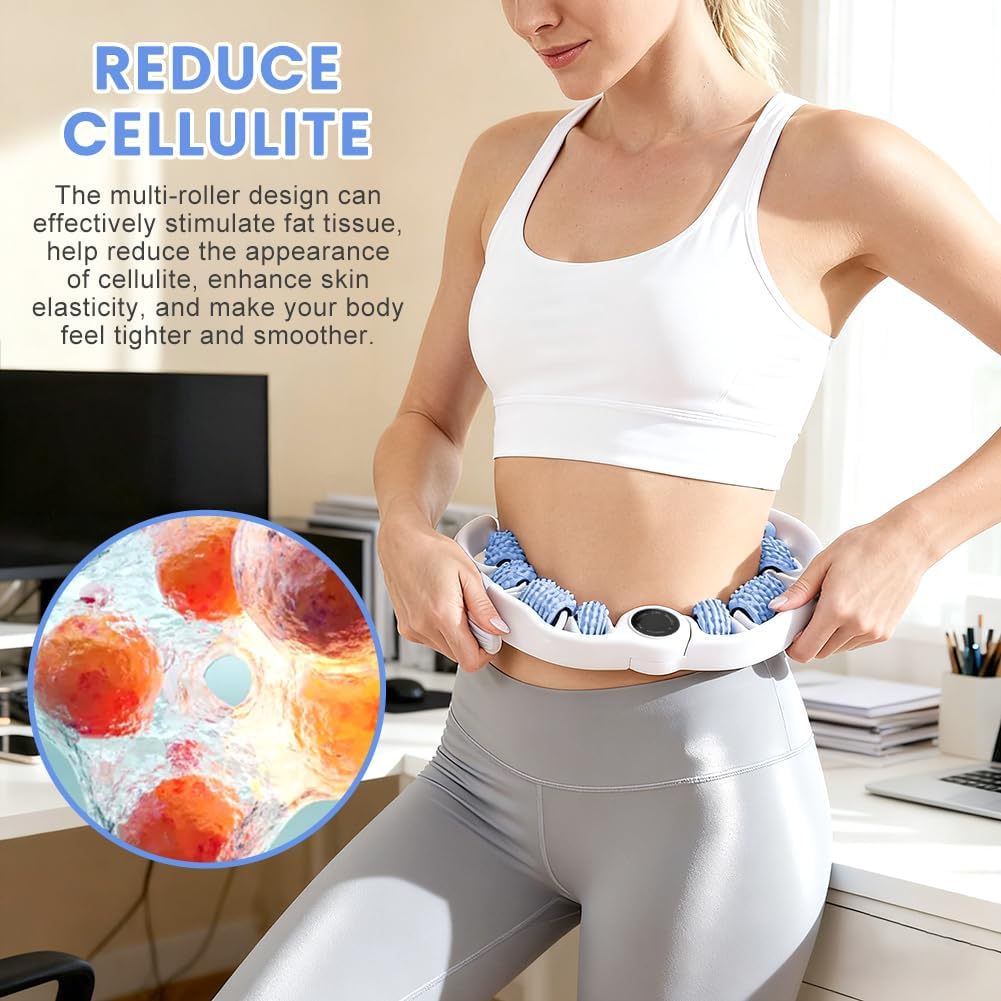 Cellulite Massage Roller for Legs Anti Cellulite Massage Tool Fascia Muscle Roller Stick for Legs,Thighs,Fascia Bla-Ster for Contoured(Color:Blue)
