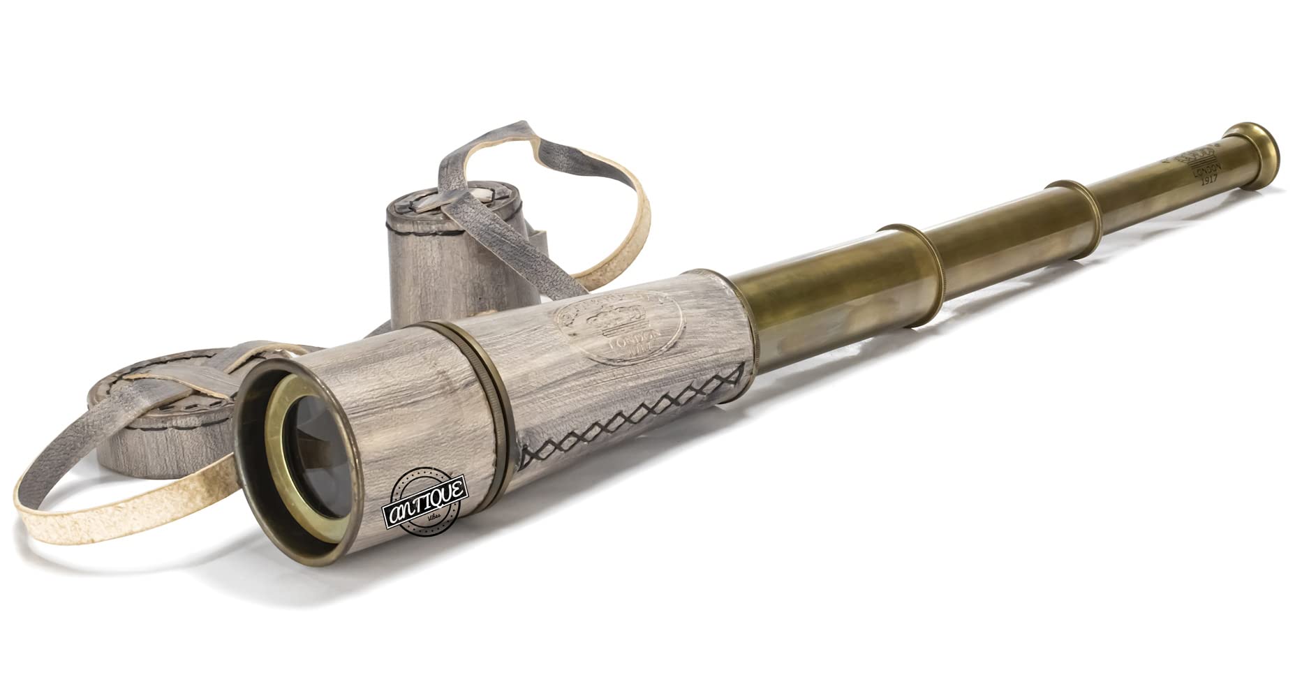Telescopio vintage in ottone con lente di ingrandimento 10X, per principianti, marinaio, pirata, steampunk, retrò, regali per uomini, regali educativi per figlio, strumento per campeggio