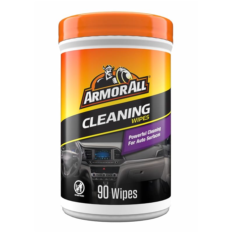 Lenços para Limpeza Interna Automotiva Armor All sem Fragrância, Pote com 90 unidades