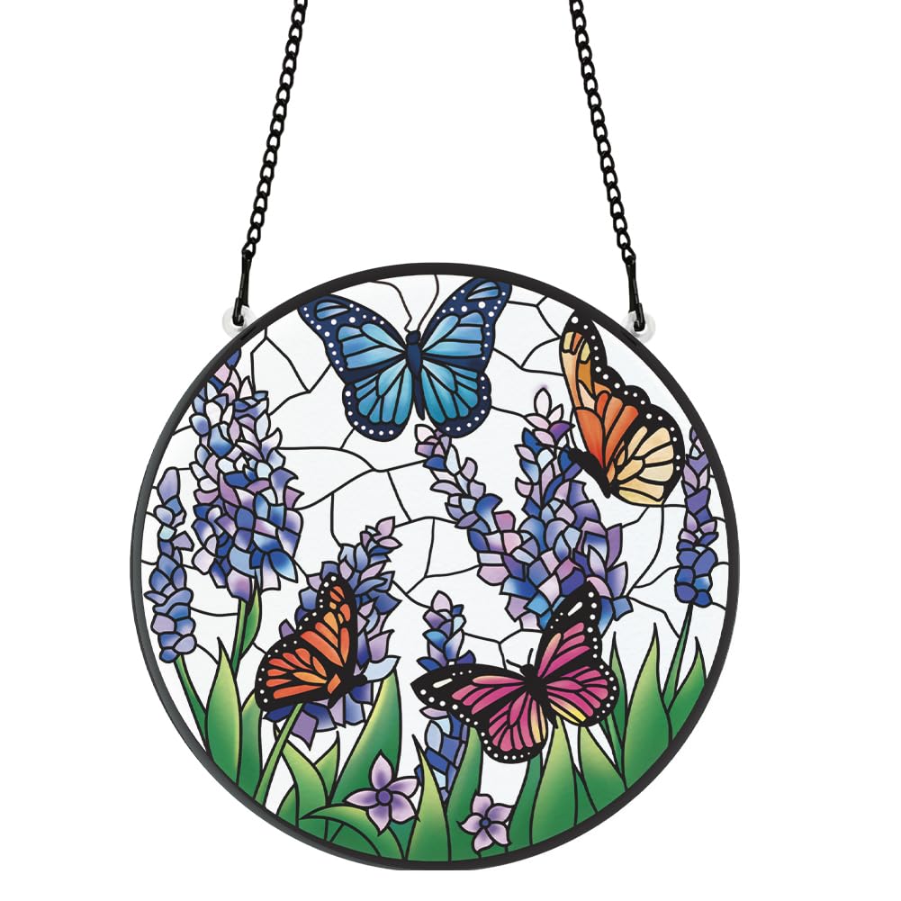 PLIGREAT Moon Dog Macchiato Suncatcher Finestra Parete Arte Appeso