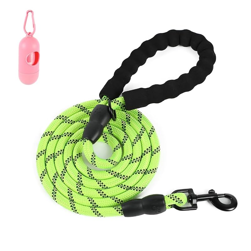 Guia para Cães em Nylon com Fios Refletivos e Alça Acolchoada CBBPET Green – 1 unidade