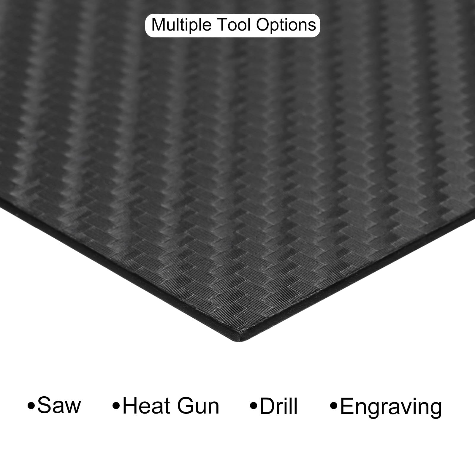 ABS Plastic Sheet - 12x8 Inch Carbon Fiber -3