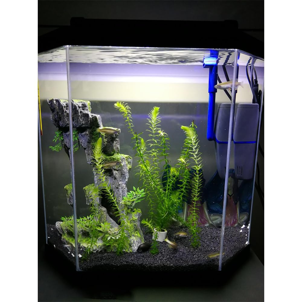 View 1 of 15 inch LED Aquarium Light, 8W Fish Tank Light Underwater Light Submersible Crystal Glass Lights, 9.2ft/2.8m Long Wire Length, White