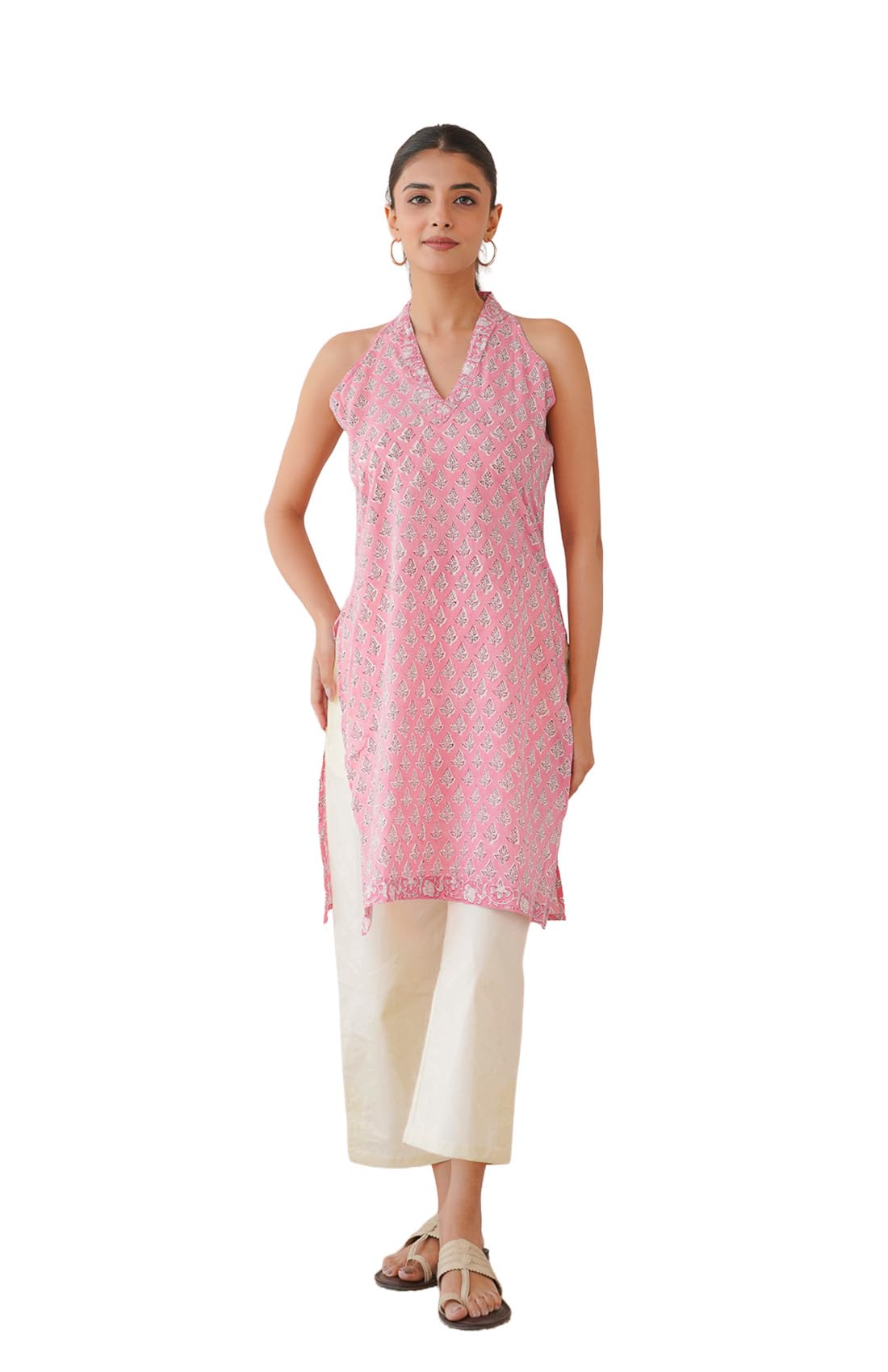 goodhand Women Printed Cotton Kurti | Casual Long Kurta | Comfortable Ethnic Wear with Relaxed Fit-picture-27