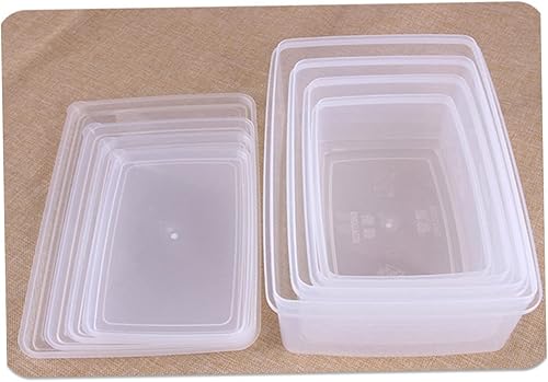 Miniatura 5 de BESTonZON Contenedores de alimentos de plástico Caja de almacenamiento de alimentos para llevar Contenedores de alimentos con tapas Contenedor de