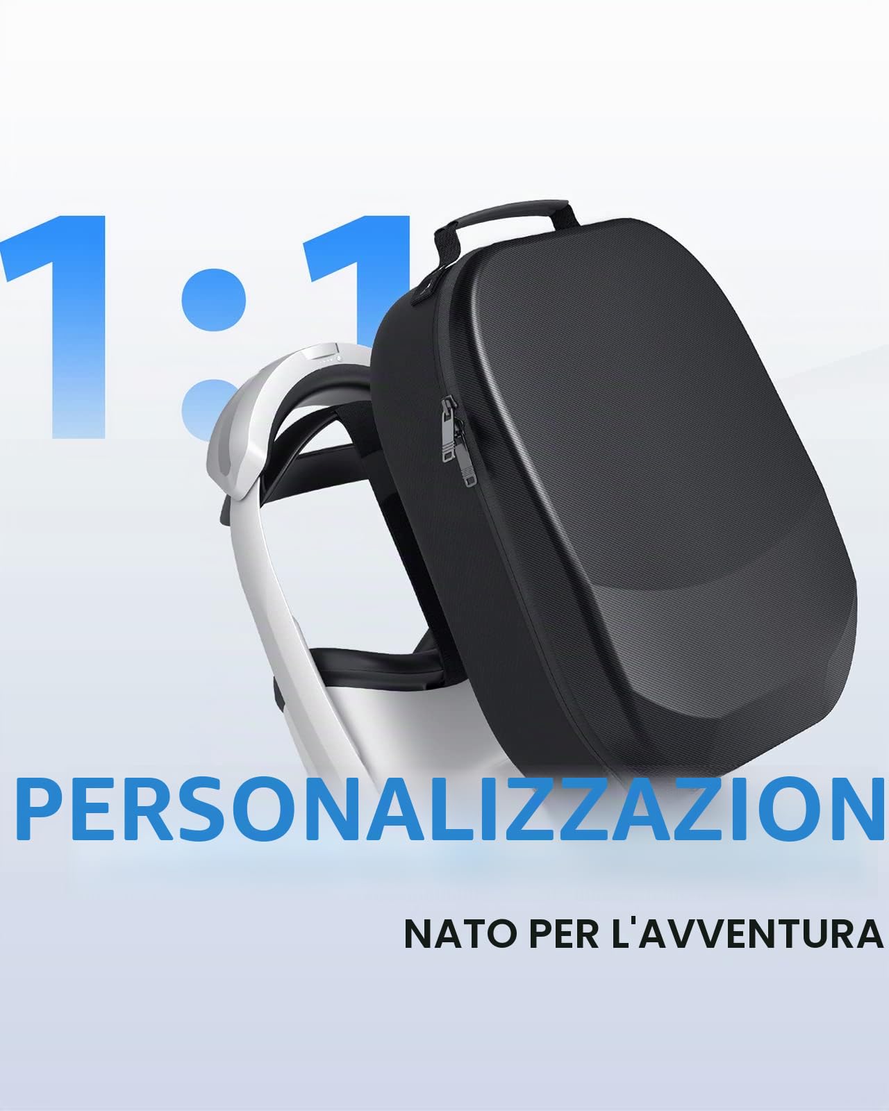 Aubika Custodia rigida per Meta Quest 3S/Oculus Quest 3&2&Pro/Vision Pro/Pico 4, compatibile con accessori per cinturini per cuffie Elite/batteria, adatta per viaggi e archiviazione domestica (nero)