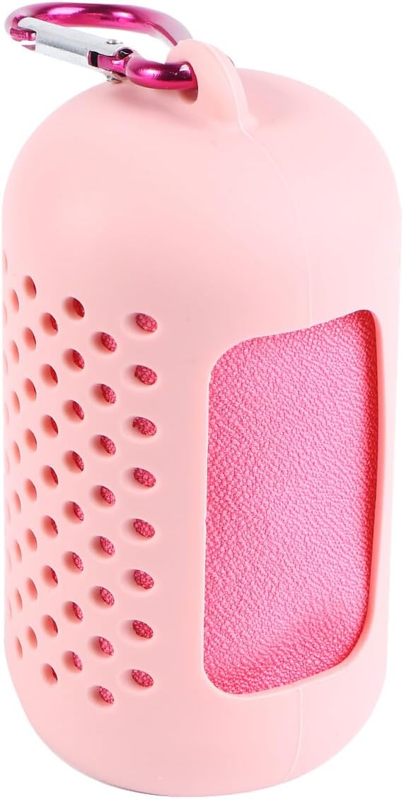 PartyKindom Super Absorbent Quick-Drying Microfiber Cooling Towel for Travel Yoga Fitness with Ultra-Light Breathable Fabric and Portable Hanging Design Large Pink Sports Sweat Wipe - Image 1 of 9