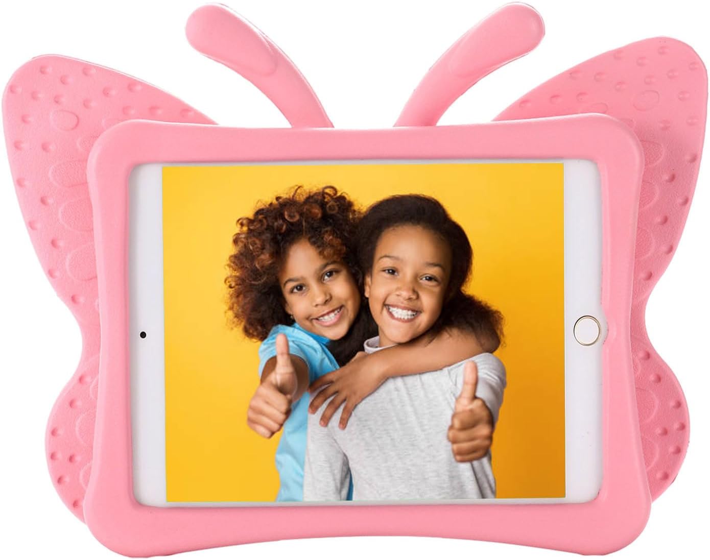 Tading Kids iPad 6th Generation Case, iPad 5th Generation Case, iPad Air 2 Case for Kids,Cute Butterfly Shockproof EVA Foam Super Protection Stand Cover for 9.7" iPad Air/Air 2 iPad 2017/2018 - Pink
