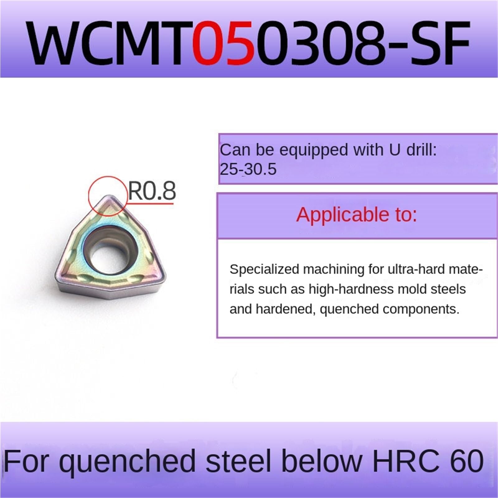 10 Pz. Lama Per Foratura A U WCMX040204 SPMG050204 Inserti Indicizzabili Per Trapano In Metallo(WCMT050308-SF)